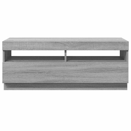 Tv-bänk med LED-belysning grå sonoma 100x35x40 cm
