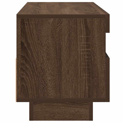 Tv-bänk med LED-belysning brun ek 100x35x40 cm