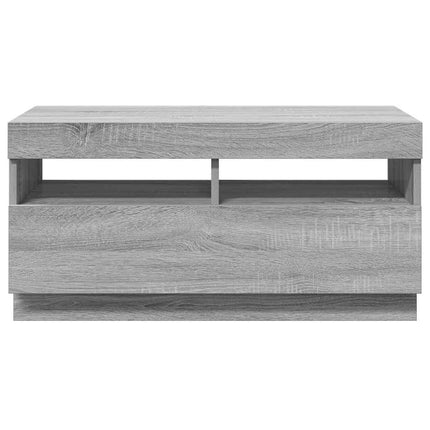 Tv-bänk med LED-belysning grå sonoma 80x35x40 cm