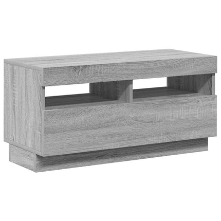 Tv-bänk med LED-belysning grå sonoma 80x35x40 cm
