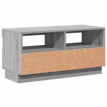 Tv-bänk med LED-belysning grå sonoma 80x35x40 cm