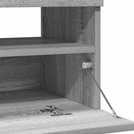 Tv-bänk med LED-belysning grå sonoma 80x35x40 cm