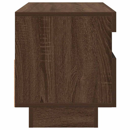 Tv-bänk med LED-belysning brun ek 80x35x40 cm