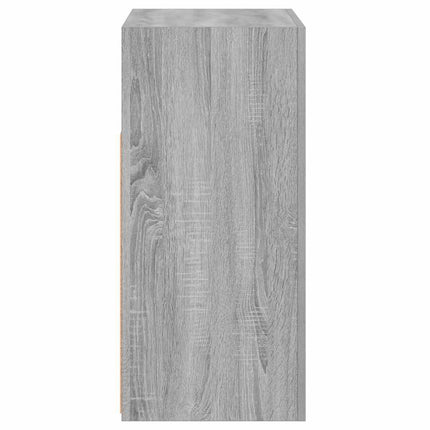 Skänk med LED-belysning grå sonoma 80x35x75 cm