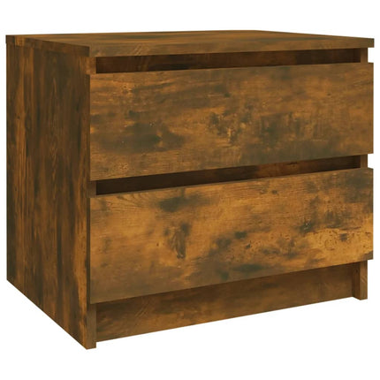 Sängbord rökfärgad ek 50x39x43,5 cm konstruerat trä