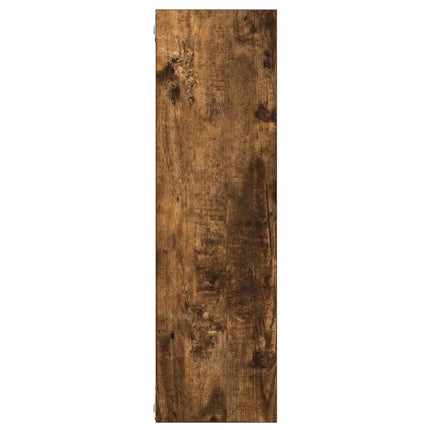 Vägghylla rökfärgad ek 75x16x55 cm konstruerat trä