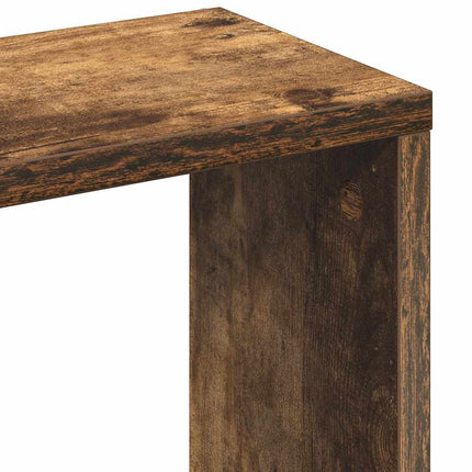 Vägghylla rökfärgad ek 36x16x90 cm konstruerat trä