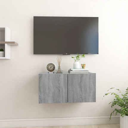 Hängande tv-skåp grå sonoma 60x30x30 cm konstruerat trä
