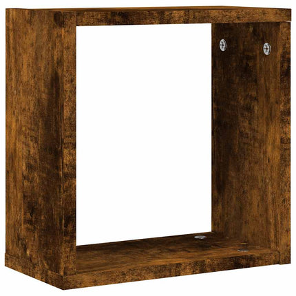 Väggkubhyllor 6 st rökt ek 30x15x30 cm