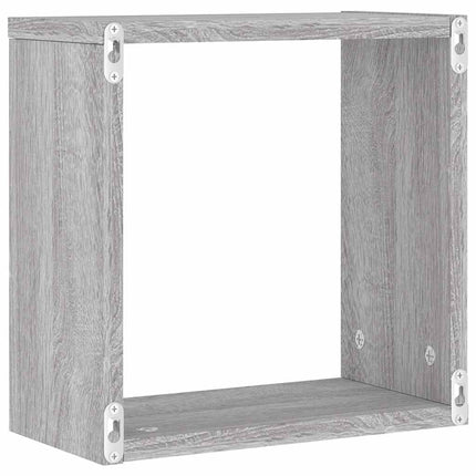 Väggkubhyllor 6 st grå sonoma 30x15x30 cm