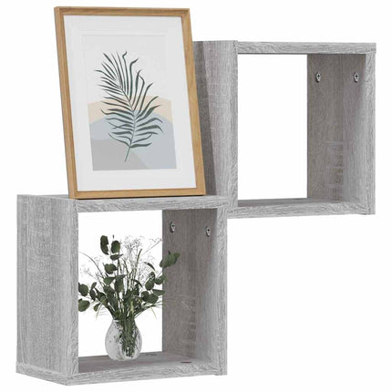 Vägg hyllor 2 pcs Grå Sonoma 26 x 15 x 26 cm Konstruerat trä