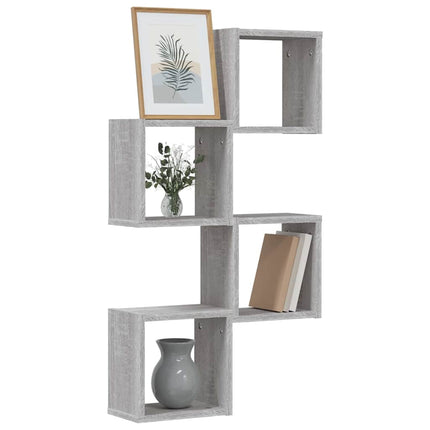 Vägg hyllor 4 pcs Grå Sonoma 26 x 15 x 26 cm Konstruerat trä