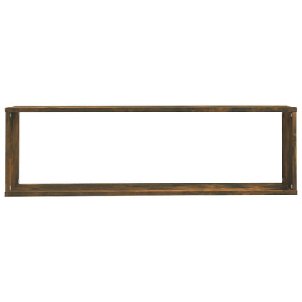 Vägghyllor 2 st rökfärgad ek 100x15x30 cm konstruerat trä