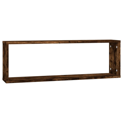 Vägghyllor 4 st rökfärgad ek 80x15x26,5 cm konstruerat trä