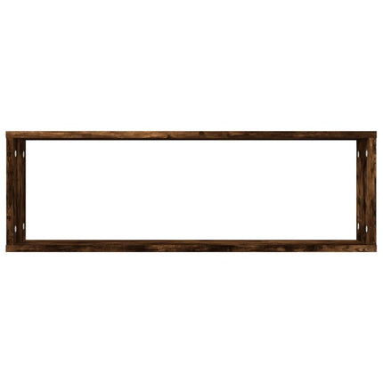 Vägghyllor 4 st rökfärgad ek 80x15x26,5 cm konstruerat trä