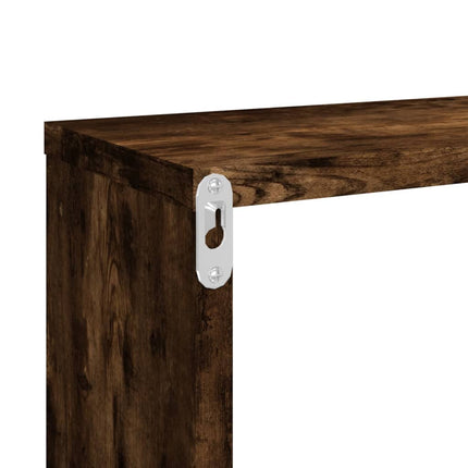 Vägghyllor 4 st rökfärgad ek 80x15x26,5 cm konstruerat trä
