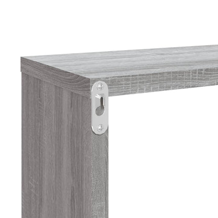 Vägghyllor 4 st grå 80x15x26,5 cm konstruerat trä