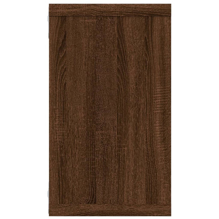 Vägghyllor 4 st brun ek 80x15x26,5 cm konstruerat trä