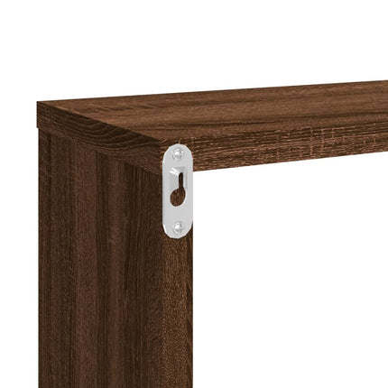 Vägghyllor 4 st brun ek 80x15x26,5 cm konstruerat trä