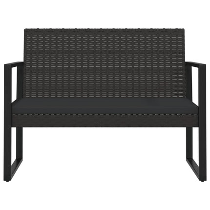 Loungegrupp för trädgården med dynor 4 delar svart konstrotting