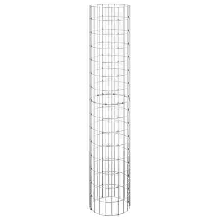 Planteringsgabion 3 st upphöjd rund galvaniserat stål Ø30x150cm