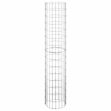 Planteringsgabion 3 st upphöjd rund galvaniserat stål Ø30x150cm