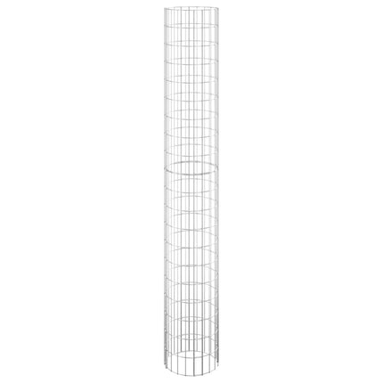 Planteringsgabion 3 st upphöjd rund galvaniserat stål Ø30x200cm