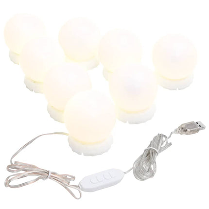 Spegel med LED-lampor 80x40 cm glas oval