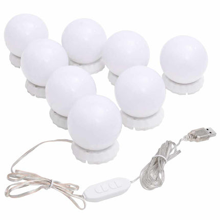 Spegel med LED-lampor 80x40 cm glas oval