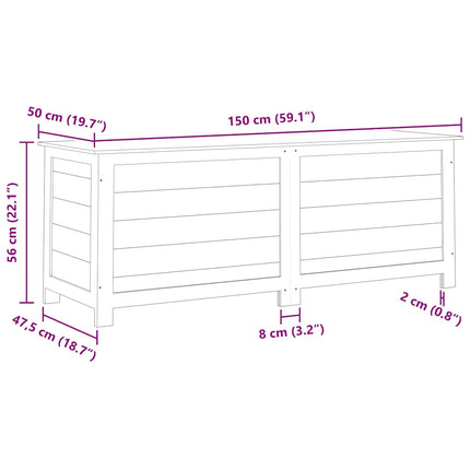 Dynbox för trädgården brun 150x50x56 cm massivt granträ
