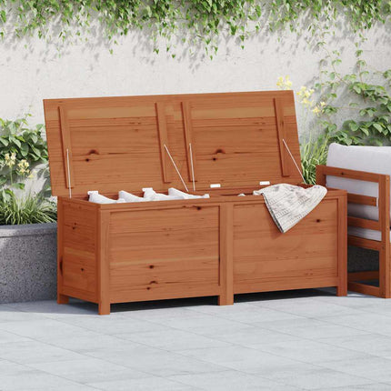 Dynbox för trädgården brun 150x50x56 cm massivt granträ