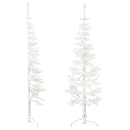 Smal halv plastgran med stativ vit 120 cm