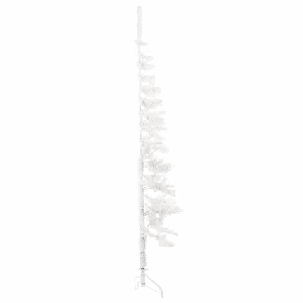 Smal halv plastgran med stativ vit 180 cm