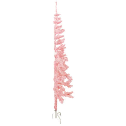 Smal halv plastgran med stativ rosa 150 cm