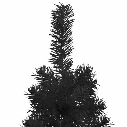 Smal halv plastgran med stativ svart 120 cm