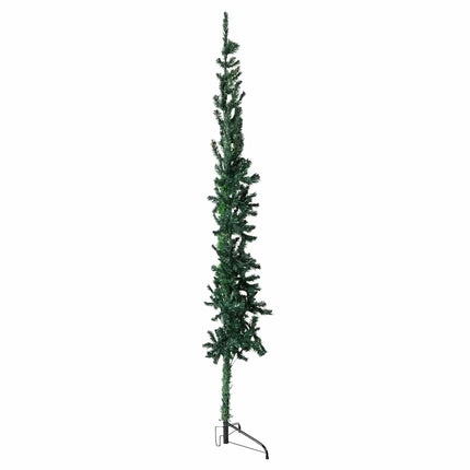 Smal halv plastgran med stativ grön 120 cm