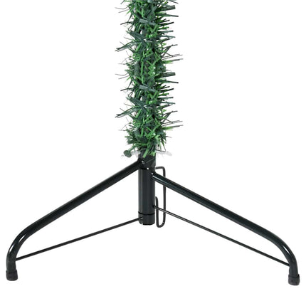 Smal halv plastgran med stativ grön 120 cm