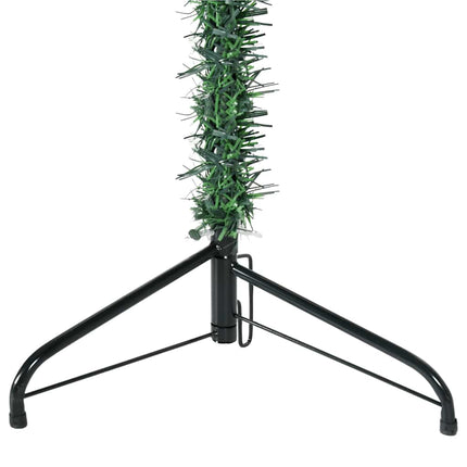 Smal halv plastgran med stativ grön 150 cm