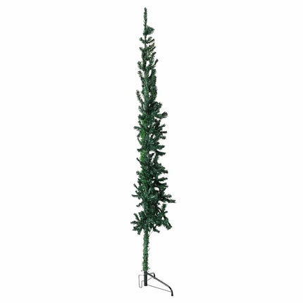 Smal halv plastgran med stativ grön 180 cm