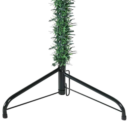 Smal halv plastgran med stativ grön 180 cm