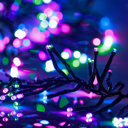 Ljusslinga med 1000 LED cluster flerfärgad pastell PVC