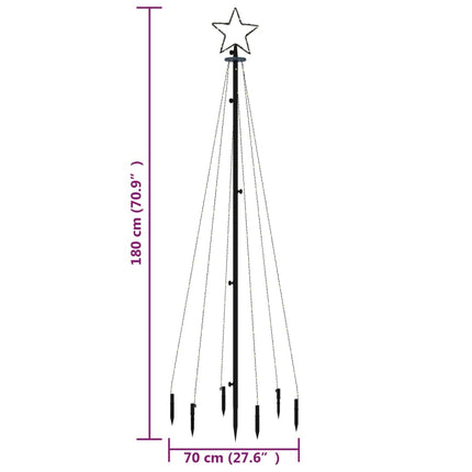 Julgran med markspett 108 kallvita lysdioder 180 cm