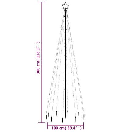 Julgran med markspett 310 varmvita lysdioder 300 cm