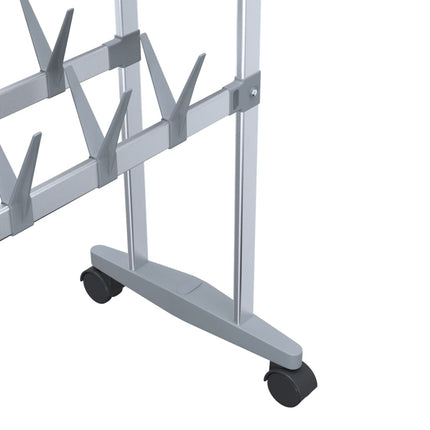 Skohylla med hjul silver 66x27x100 cm