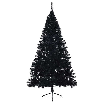 Halv plastgran med stativ svart 180 cm PVC