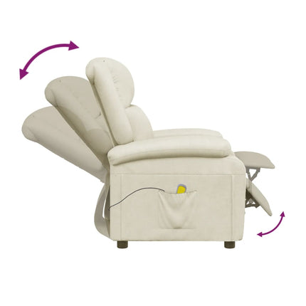Massagefåtölj gräddvit konstläder