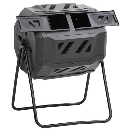 Kompostlåda för trädgården svart 73x64x95 cm 160 L