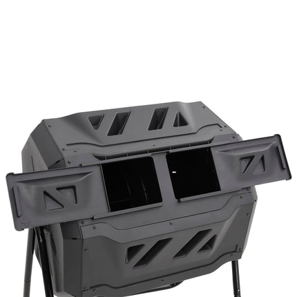 Kompostlåda för trädgården svart 73x64x95 cm 160 L