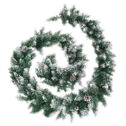 Julgirlang med LED-lampor grön 2,7 m PVC