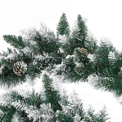Julgirlang med LED-lampor grön 5,2 m PVC
